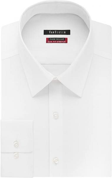 Van Heusen Men's Dress Shirt Slim Fit Flex Collar Stretch Solid