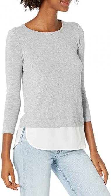 J. Crew Mercantile Women's Woven Hem T-Shirt