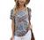 Feiersi Women's Summer Floral Tunic Tops Casual Blouse Short Sleeve Buttons Up T-Shirts