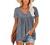 Womens Henley V Neck Casual Blouse Button Down T Shirts Flare and Flowy Tops