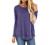 HIYIYEZI Fall Tops for Women Long Sleeve Side Split Casual Loose Tunic Top