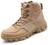 Bitiger Men's Combat Boots with Side Zipper Velcro and Casual Outdoor Mountaineering Trekking Commando Tactical Boots