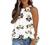 Womens Summer Tops 2022 High Neck Summer Boho Floral Halter Tank Tops Babydoll Ruffled Flowy Sleeveless Shirts Blouses