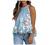 Womens Summer Tops 2022 High Neck Summer Boho Floral Halter Tank Tops Babydoll Ruffled Flowy Sleeveless Shirts Blouses