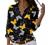 Women Fashion 2022 Floral Printed Casual Long Sleeve Button Down Shirts Tops Trendy V Neck Collar Blouses Tunic Top