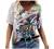 Summer Tops for Women Short Sleeve T Shirts Casual V-Neck Tie Dye Abstract Printed Tee T-Shirts Tunic Loose Blouses