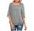 Women's Business Casual Scoop Neck 3/4 Sleeves Chiffon Work Blouse Shirt Top Floral Solid Loose Fitting T-Shirt Tunics