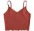 Verdusa Women's Contrast Lace Spaghetti Strap Ribbed Knit Crop Cami Top