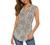 Halife Women's Sleeveless Floral Print V Neck Tunic Tank Tops Blouse Shirts