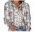 Women's V Neck Lantern Long Sleeve Boho Floral Printed Summer Tops Stylish Drawstring Blouses Loose T Shirts Tunics