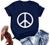 Peace Sign and Sunflower Printed T-Shirts, Women Crewneck Summer Tops Short Sleeve Graphic Tees Shirt Colorful Tshirts