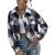 Plaid Shirt Jacket Womens Classic Crop Coat Long Sleeve Button Down Casual Shacket Short Loose Lapel Collared Outwear Top