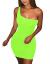 BORIFLORS Women's Casual Basic One Shoulder Tank Top Bodycon Mini Club Dress