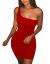 BORIFLORS Women's Casual Basic One Shoulder Tank Top Bodycon Mini Club Dress