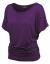 Made By Johnny MBJ Women's Solid Short Sleeve Boat Neck V Neck Dolman Top with Side Shirring