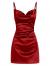 ZAFUL Women's Sexy Mini Party Club Satin Dress Spaghetti Strap Cowl Neck Slip Short Dress