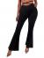 SheIn Women's Cut Out High Elastic Waist Long Pants Flare Leg Solid Trousers