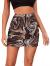 Verdusa Women's Floral Mesh Overlay Elastic Waist Bodycon Mini Skirt