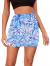 Verdusa Women's Floral Mesh Overlay Elastic Waist Bodycon Mini Skirt