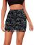 Verdusa Women's Floral Mesh Overlay Elastic Waist Bodycon Mini Skirt