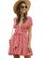 Floerns Women's Ditsy Floral Plunge Neck Knot Front A Line Short Dress