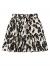 SheIn Women's Leopard Print Drawstring Waist Layer Ruffle Hem Short Skirt