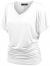 Made By Johnny MBJ Women's Solid Short Sleeve Boat Neck V Neck Dolman Top with Side Shirring