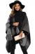 Epsion Women's Color Block Shawl Wrap Plus Size Cardigan Poncho Cape Open Front Long Winter Sweater Coat