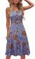 Berydress Women's Casual Beach Summer Dresses Solid Cotton Flattering A-Line Spaghetti Strap Button Down Midi Sundress