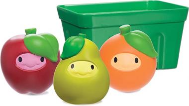 Munchkin Squirtin' Strain Fruit Basket Bath Toy, Apple/Pear/Orange