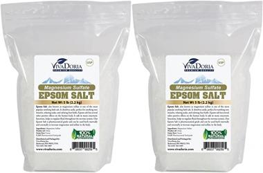 Viva Doria Epsom Salt Magnesium Sulfate Bath Salt Coarse Grain (3-4 MM) (10 lbs)