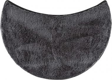 FLUFFY Bath Mat for Round Showers, Made of Microfiber, with Non-Slip Bottom (Crescent | Shower Radius 21 5/8 inch, Anthracite)