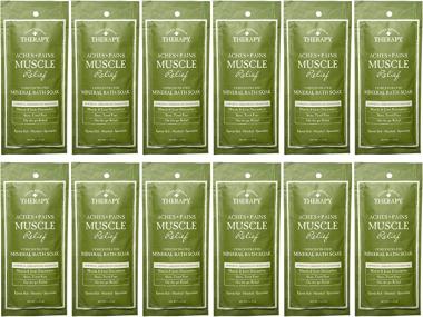 Village Naturals Therapy, Mineral Bath Soak, Aches & Pains Muscle Relief, 2 Oz, Pack of 12