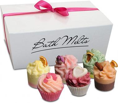 BRUBAKER 6 Handmade Happy Birthday Bath Melts Bath Truffles Gift Set - All Natural Vegan, Organic Shea Butter, Cocoa Butter and Olive Oil Moisturize Dry Skin