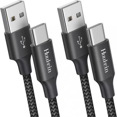 USB C Cable [6.6ft, 2-Pack], Huukein 3A Fast Charging USB A to Type C Charger Cord for Samsung Galaxy A13 A22 A23 A32 A33 A51 A53, Note 20 10 9 8, S22 S21 S20 Ultra S10 S10E S9, Pixel, Moto G G62 G82