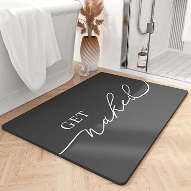 Funny Bath Mat 21"x34" Non Slip Black Bathroom Rug with Premium Rubber Soft Diatomaceous Earth Bath Mat Cool Bath Rugs for Bathroom