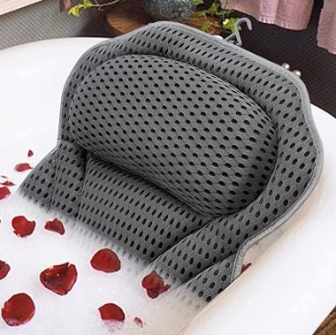 Luxury Bath Pillow Bathtub Spa Pillow with 4D Air Mesh and Non-Slip Suction Cups, Bathtub Cushion Pillow for Head, Neck, Back & Shoulder Rest Support Fit Hot Tub, Bathtub