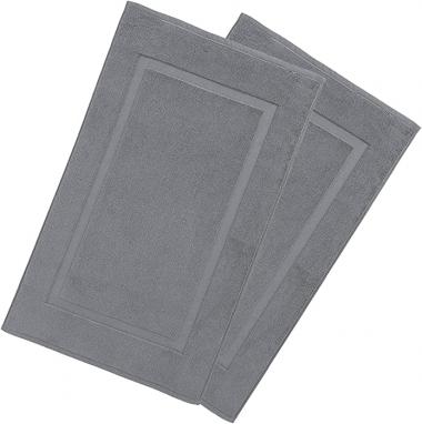 BHT Bath Mats (2 Pack) 1000 GSM (20" x 31") - Highly Absorbent, Machine Washable, Quick Dry and Super Soft Bathroom Floor Mats, 100% Ring Spun Cotton, Hotel and Spa Quality (Grey)