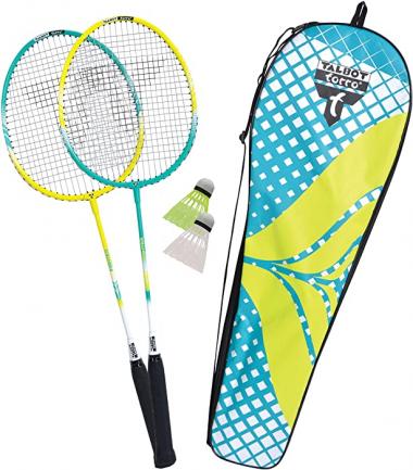 Talbot Torro Badminton Premium Set 2-Fighter, 2 Rackets Made of Aluminum, Lightweight and Practical, 2 Shuttles, in a Valuable Bag, 449403