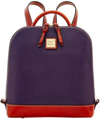 Pebble Grain Zip Pod Backpack Plum Wine