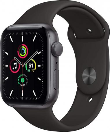 Apple Watch SE (GPS, 40mm) - Space Gray Aluminum Case with Black Sport Band (Renewed)