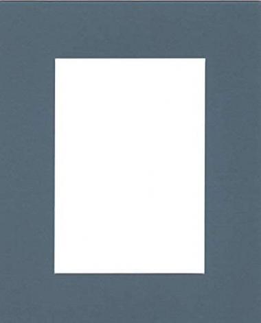 Pack of (2) 18x24 Acid Free White Core Picture Mats Cut for 12x18 Pictures in Slate Blue