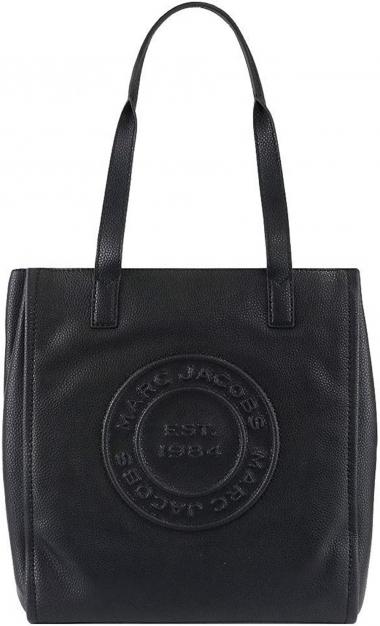 Marc Jacobs H051L01FA21 Black Signature Leather Logo Women's Tote Bag