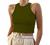 KAMISSY Women Basic Crew Neck Crop Tank Top Solid Rib-Knit Binding Crop Top