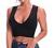 Venbond Women's Sexy Sleeveless Seamless Crop Top Deep Plunge V Neck Ribbed Tank Top with Removable Pads