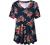 FOLUNSI Women’s Plus Size Short Sleeve Henley Shirt V Neck Floral Blouses Tunic Tops M-4XL