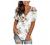 Women's Floral V Neck Short Sleeve T Shirt Trendy Printed Summer Tops Casual Loose Fit Tee Shirts Dressy Tunic Blouses