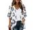 Women's Floral Print Puff Sleeve Kimono Cardigan Loose Cover Up Casual Blouse Tops