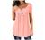 Women's V-Neck Henley T Shirt Flowy Pleated Tunic Blouse Summer Tops Floral Solid Button Down Short Sleeve Tee Shirts