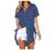 Summer Tops for Women 3/4 Sleeve V-Neck Button Down T Shirts Plus Size Top Casual Work Pockets Collared Tee Blouses